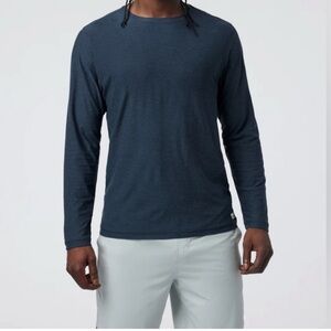 VUORI Strato Tech Long Sleeve Tee Navy Heather Size L